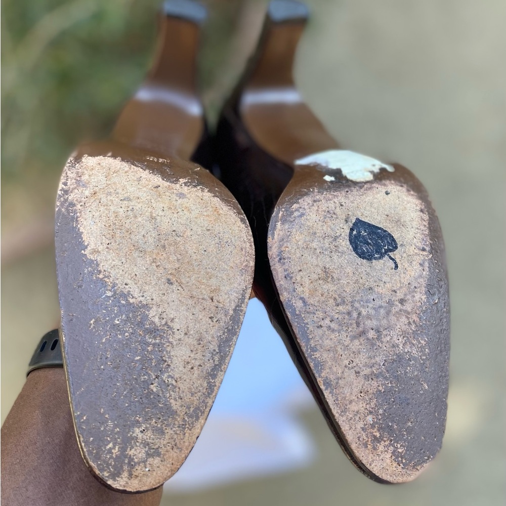 VTG Ann Taylor 🇮🇹 Made 💯 Leather Pumps Sz 6.5M - Picture 8 of 10